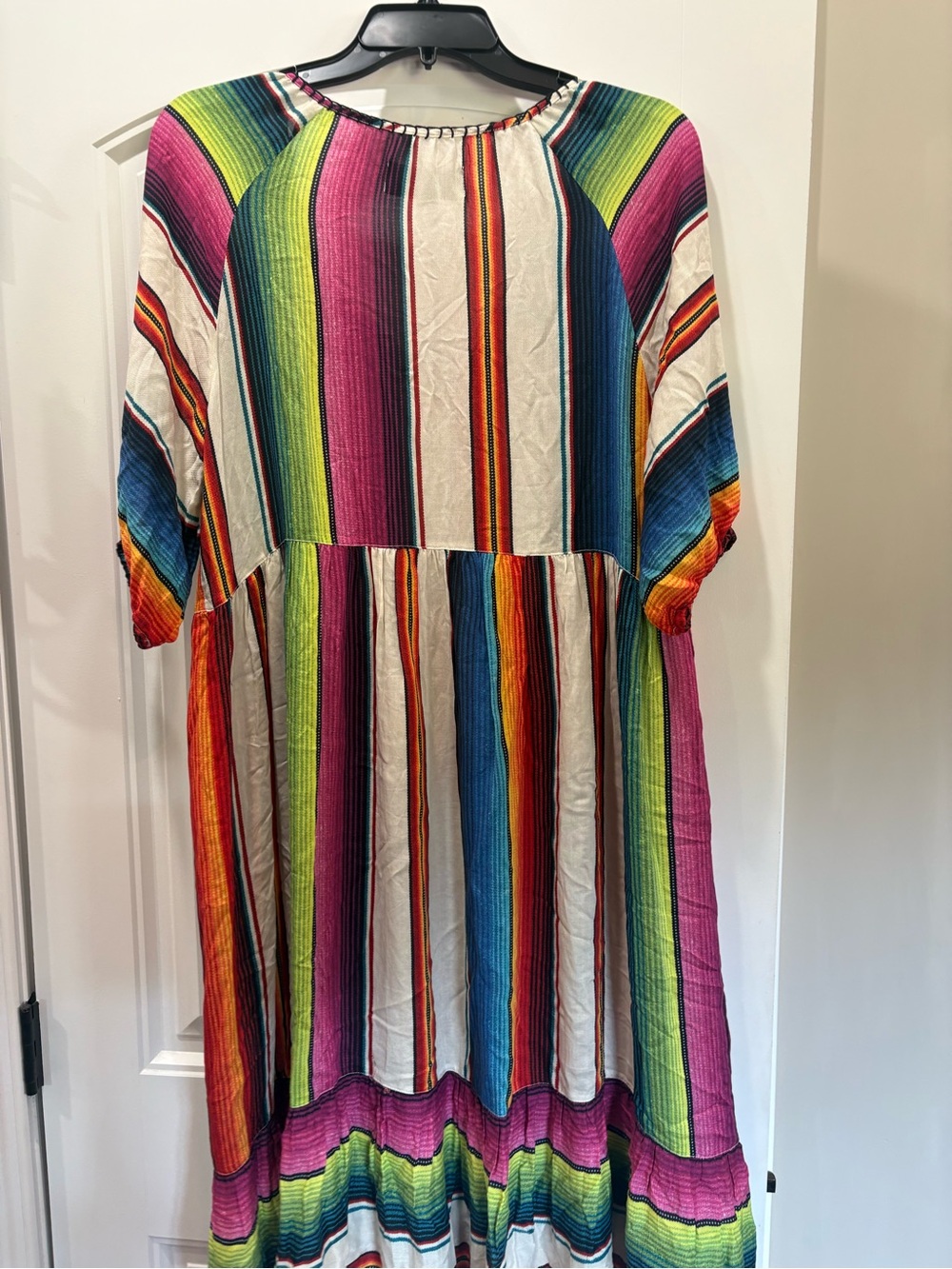 Double D Ranch Multicolor Striped Embroidered Boho Dress - Picture 5 of 5